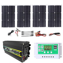 ZXDZTZ 4000W Complete Solar Inverter Kit with 50A Controller and 100W Solar Panel Home Grid System Solar Generator for Home and Outdoor Power System(12v-220v)