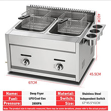 Professional Lpg Gas Fryer, 22 Liter Double Tank Lgp Fryer, Thick Stainless Steel Fryer with Baskets and Lids, Adjustable Firepower and Temperature Control, for Home and Commercial,Redlgp