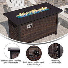 Flash Furniture 45"x25" Outdoor Propane Fire Pit Table, Black