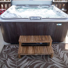 Ash & Ember Grade A Teak Hot Tub Steps, 2-Tier Spa Steps, All-Weather Hot Tub Stairs, Steps for Hot Tub, Spa, Shower, and Steam Room