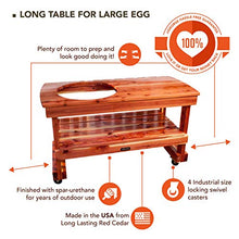 JJGeorge Long Table for Large Big Green Egg – Includes Table Cover