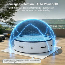 Inflatable Blow Up Hot Tub With LED Lights, 81.1" X 27.9" Round 455 Gallon Spa For 4–6 Users, Leak-Proof PVC Outdoor Model, 150 Air Jets & 3-Speed Surf Jets, Heating Pump Plus Thermal Insulated Cover