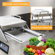 HayWHNKN Two Chamber Food Vacuum Sealer Stainless Steel 20inch