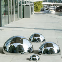 YDJIANCAI 1 Piece Silver Stainless Steel Half Sphere Gazing Ball – Mirror Polished Hollow Hemisphere for Garden Gate, Stair Handrails, and Shopping Mall Wall Decoration(Size:17.7in/45cm)