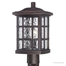 Urban Ambiance Luxury Craftsman Outdoor Post Light, Medium Size: 16.5" H x 9.5" W, with Tudor Style Elements, Highly-Detailed Design, Oil Rubbed Parisian Bronze Finish and Water Glass, UQL1247