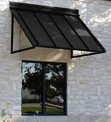 Awntech Houstonian Open-Side Fixed Awning, 56" W x 24" H x 36" D, Black
