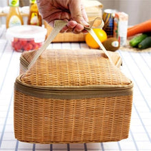 Imitation Rattan Picnic Basket – Portable Outdoor Insulated Thermal Storage Box for Camping, Picnics, and Road Trips