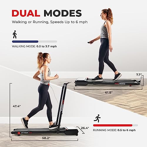 Sunny Health & Fitness Treadpad® Pacer Dual Mode Treadmill Black