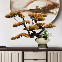 YXIANG56Q Fake Plants Artificial Bonsai Plant Chinese-Style Faux Potted Pine Plants for Office Desk Greenery Bonsai Tree