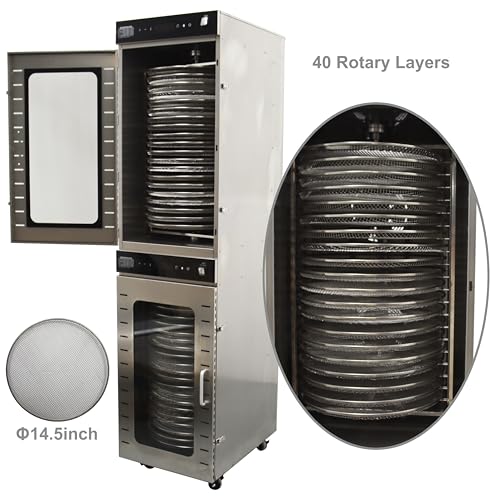 TECHTONGDA Commercial 40 Layers Food Dehydrator Rotary Dryer Stainless Steel