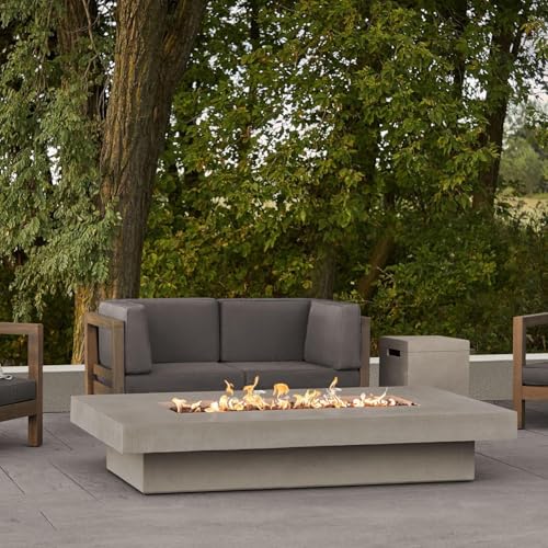 BBQGuys Signature Geneva 72-Inch Rectangle Propane Fire Table - Flint - 1582LP-FLNT