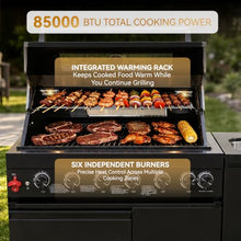 Chery Industrial 63-Inch 6-Burner 85000 BTU Black Propane Grill Island