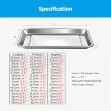Dishwasher Safe 304 Stainless Steel Sheet Tray, Metal Drip Pan for Kitchen BBQ Lab Pet Use, Cookie Baking Sheet Pan, Cooking Sheet Tray for Oven, Mirror Finish(35.5x27.5x6cm/14x10.8x2.4")