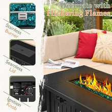 Greesum 13-Piece Patio Furniture Set with PE Rattan Sectional Sofa and 43in Gas Fire Pit Table Beige