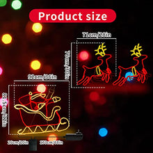 LAMPHOME 92"x32" Animation 978 LED Two Deers and Santa Super-Bright Multi LEDs Outdoor Christmas Decoration with 11 Functions and Timer Waterproof for Outdoor Home Party Lawn