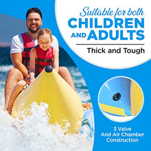 SereneLife Inflatable Floating Banana Boat Towable Tube Yellow