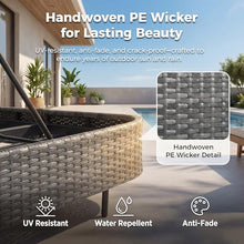 NICESOUL Double Chaise Lounge Outdoor, 51.2" Wide 2-Person Daybed with Independent Recline, Loveseat with 4" Thick Cushions, Heavy Duty All-Weather Wicker Sunbed for Patio Poolside Garden