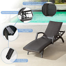 Iwicker Aluminum Outdoor Chaise Lounges Set of 2 Dark Brown