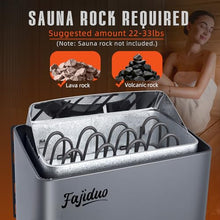 Fajiduo Sauna Heater, 6KW 110V Electric Sauna Stove with Bracket, Adjustable Temp & 3H Timer Dry Sauna Heater for Max 318 Cu.ft Saunas Rooms, Home Sauna, Commercial