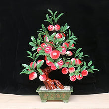 YXIANG56Q Fake Plants Artificial Bonsai Tree - Jade Bonsai Decoration Artificial House Plants Jade Shou Peach Tree Bonsai Plant for Decoration Desktop Display Bonsai Tree