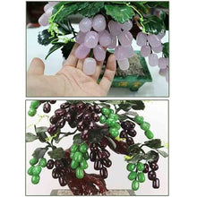 YXIANG56Q Fake Plants Artificial Bonsai Tree Jade Grape Office Desk Home Room Decor Bonsai Tree(Pink)