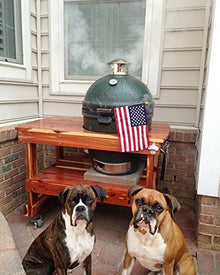 JJGeorge Big Green Egg Compact Table for Large Green Egg with Grill Cover Included