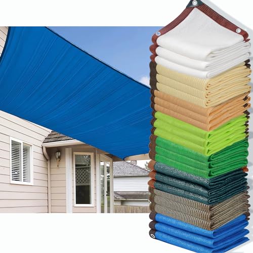 HQQMNY Awning Sun Net with Eyelets 90% Shading Rate Shade Net Garden Umbrella Privacy Screen for Garden Plants Greenhouse(Blue,6m x 19m)