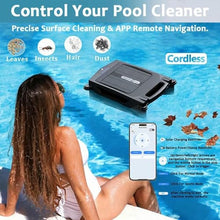 Automatic Robotic Pool Cleaner,Pool Vacuum Robot with Obstacle Avoidance,80㎡ 450um Pool Cleaners 2 Charging Modes Skimmer