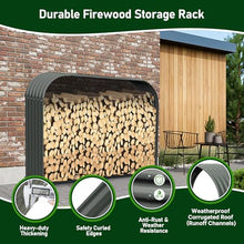 A ANLEOLIFE Outdoor Firewood Rack, Trio Gray 2-Pack with Corrugated Roofs