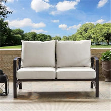 Home Square 2 Piece Metal Patio Loveseat Set Oil Bronze Beige