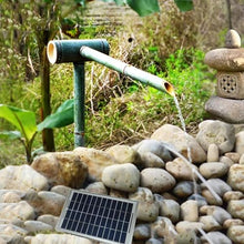 GenSDH Handmade Bamboo Fountain Kit, Solar Bird Bath Fountain, Outdoor Waterfall Feature, Garden Water Spout with Pump, for Lawn, Backyard Pond, Rockery, Stone Trough, 31.5In,31.5in