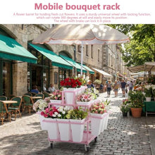 Hubxinly Flower Cart Display Rack with 18 Buckets Metal Outdoor Flower