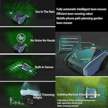 KUYBTU Robotic Lawnmower Automatic Intelligence Lawn Mower, App Control Garden Robot Lawn Mower, Path Planning + Automatic Charging, for 1500㎡ Lawns,Grey-Black