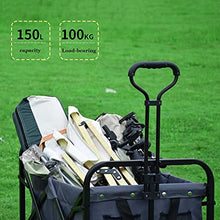 Push-Pull Foldable Garden Cart Portable and l Outdoor Wagon for Kids Heavy Campsite Shopping Carts for Groceries Suitable Forpicnic Beach Camping (Yellow)