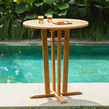 Cambridge Casual Arie Solid Teak Wood Outdoor Bar Dining Table with Removable Lid – Rectangular High Top Patio Table for Balcony, Garden, or Deck – Weather-Resistant Premium Hardwood Furniture