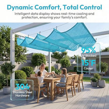 Retractable Wave Sun Shade Sail, Wave Awning Canopy with Eyelets and Rope, Adjustable Shade Cover Sun Protection Outdoor Pergola for Outdoor Garden Patio Yard Lawn(W3.2*L6m/W10.50*L19.68ft)