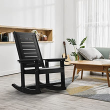 GREENVINES Oversized Outdoor Rocking Chairs Set of 4, HDPE Rocker, Black