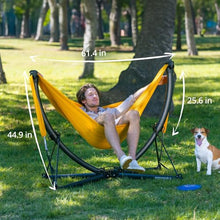 anymaka Set Up in 3 Seconds Swing Chair with Stand，Outdoor Indoor Adjustable Portable Aluminum Alloy Hammock Chair (Swing Chair Set Forest Green)