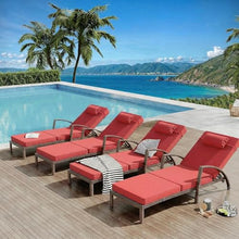 TrailBlaze 2-Piece Rattan Patio Chaise Lounge Set - 5-Position Adjustable Folding Recliner Chairs with Cushions & Pillows - Perfect for Poolside, Backyard, Deck, Porch