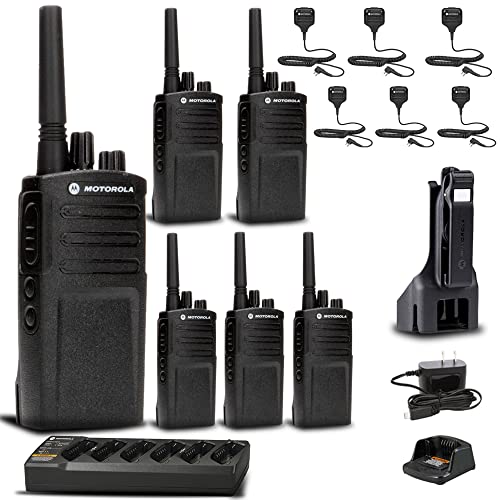 Motorola Solutions 6 Bank Charger with 6 RMV2080 Radios & 6 HKLN4606 Mics Black
