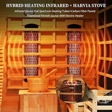 2 or 3 People Indoor Hybrid Hemlock Sauna with Recliner for Home , 220v/30A