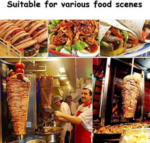 Homemade Chicken Machine,Commercial Turkish Chicken Countertop Rotisserie Grill with Burner Propane Vertical Kebab Broiler(Silver)