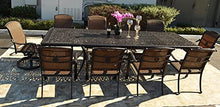 Patio Land Santa Clara Outdoor Cast Aluminum Powder Coated 11-Piece Dining Set with Extendable 48x132 Table (with 10 Swivel Rocking Chairs)