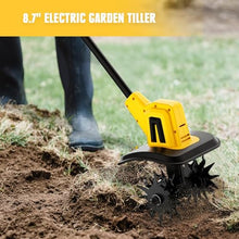 20V Electric Small Rotavator, Cordless Tiller Cultivator, with 2000mAh Rechargeable Battery, 22cm Working Width, 16cm Working Depth, for Garden, Vegetable Plots