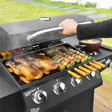 4+1 Burners Outdoor Gas BBQ Grill, Large Patio Propane Barbecue Grill with Side Burner for Home Commercial Use