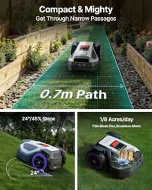 ANTHBOT M5 Robot Lawn Mower 1/8 Acre with Garage, Dual Vision+Full-Band NRTK Robotic Lawnmower, No Perimeter Wire, App Control Obstacle Avoidance, 45% Slope, Cutting Height, Multi-Zone Mapping