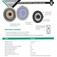 KICKER KMC2 Marine Receiver & 51KM614FL 6.5" LED Speaker Bundle