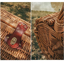 YEDECOR Willow Picnic Basket Set for 2 Persons, Camping Essentials Outdoor for Family Gatherings Large Wicker Picnic Basket Gift for Valentine's Day, Christmas, Thanksgiving, Birthday