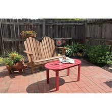 Riverbay Furniture Adirondack Outdoor Loveseat, 52.36" W x 37.4" D x 38.58" H, Solid Wood Acacia, Acorn Brown Finish, Sturdy Classic Design, Indoor/Outdoor Patio or Garden Bench Style Seating