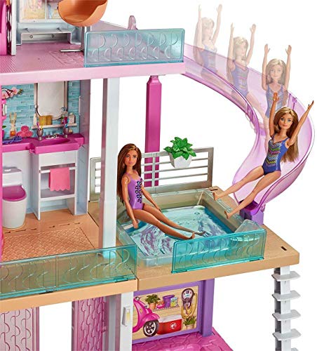 Mattel Barbie Dreamhouse Dollhouse with Pool, Slide, Elevator, Lights, Sounds & 70+ Accessories Pink